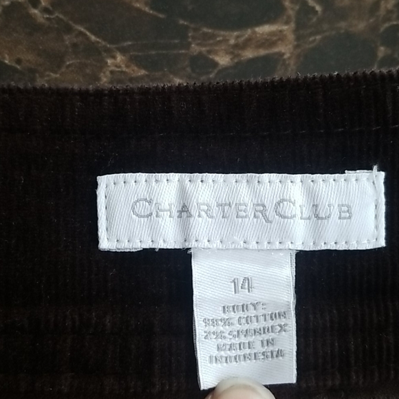 Charter Club Dark Brown Corduroy Skirt Size 14 - Picture 5 of 9